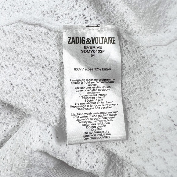 NEW Zadig & Voltaire Loose Mesh Knit Crew Neck Sleeveless Sweater Dress White M - Picture 3 of 4